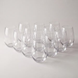 Larkspur Stemless Wine Glasses, Set of Twelve
